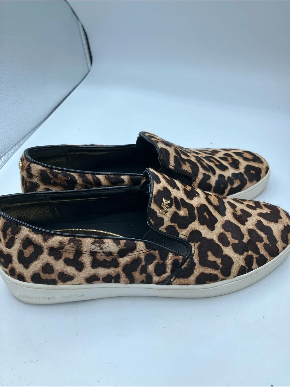 Michael Kors Leopard-Print Slip-On Sneakers in Brown and Black